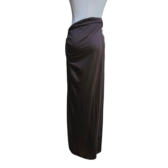 NEW Commense Womens Brown Twist Waist Maxi Skirt M Cover-Up Boho Chic Romantic - Picture 3 of 11
